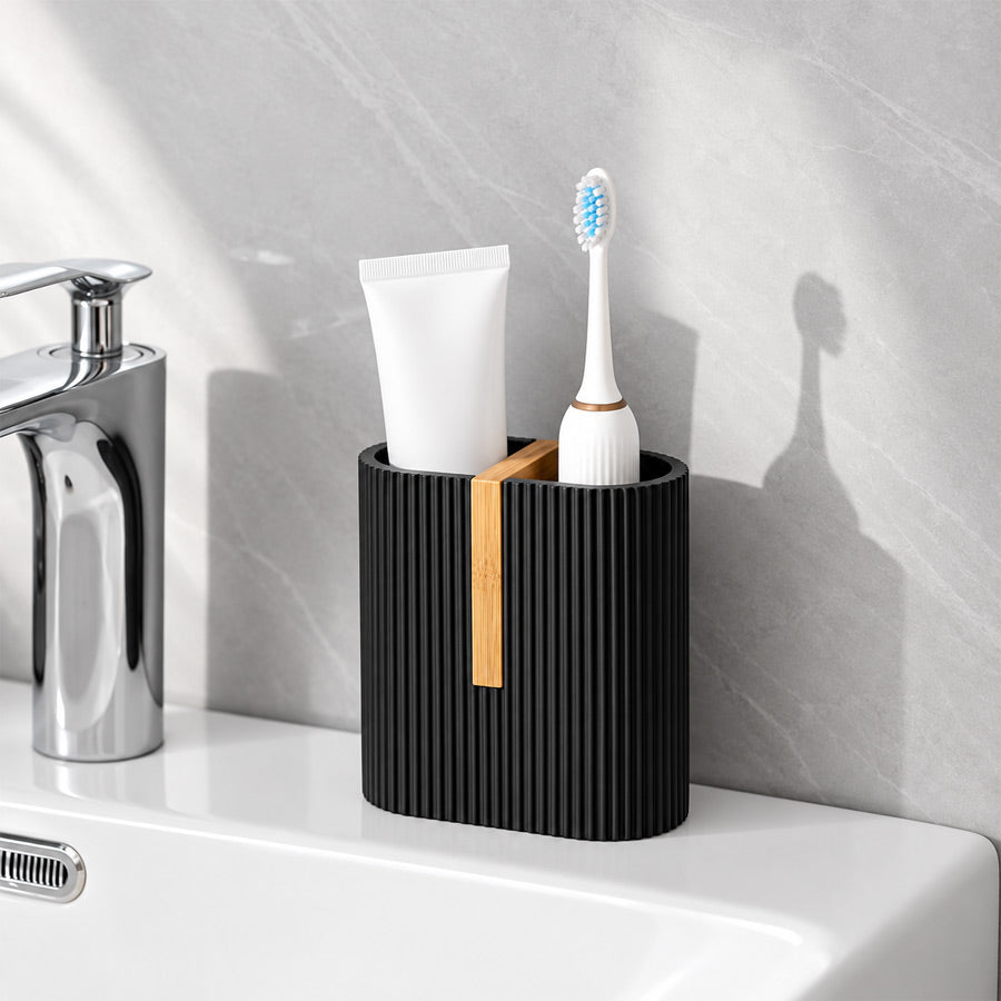 ShowrCove™ Bamboo Toothbrush Holder