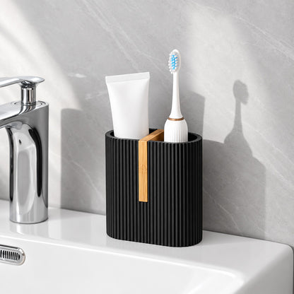 ShowrCove™ Bamboo Toothbrush Holder