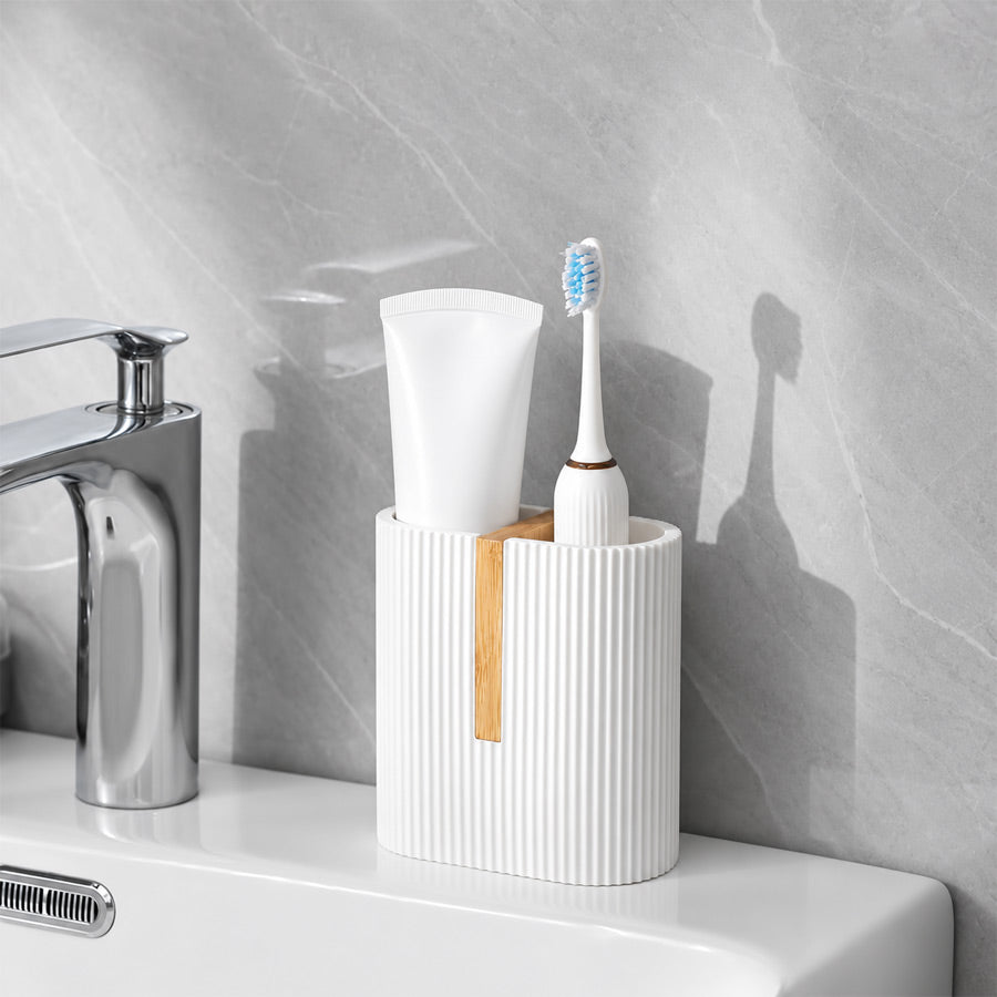 ShowrCove™ Bamboo Toothbrush Holder