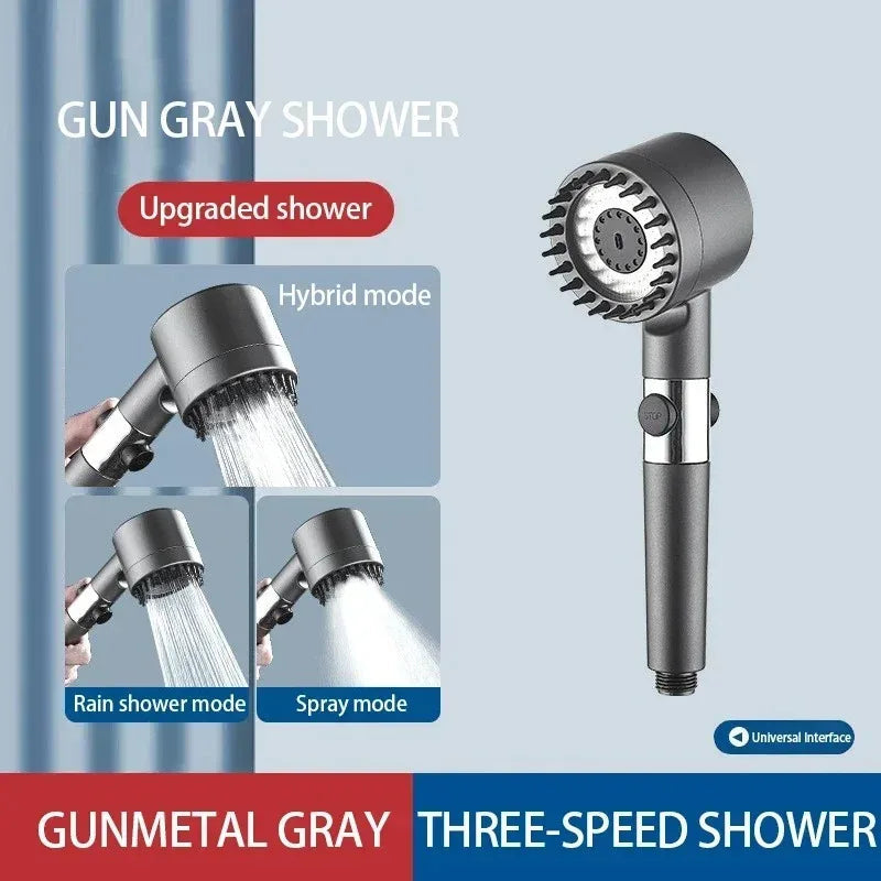 ShowrCove™ 3-Mode Shower Head With Filtered Massage Brush