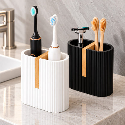 ShowrCove™ Bamboo Toothbrush Holder