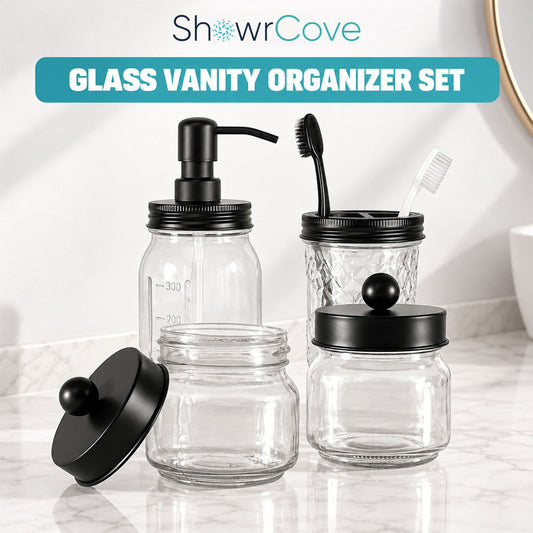 ShowrCove™ Glass Vanity Organizer Set