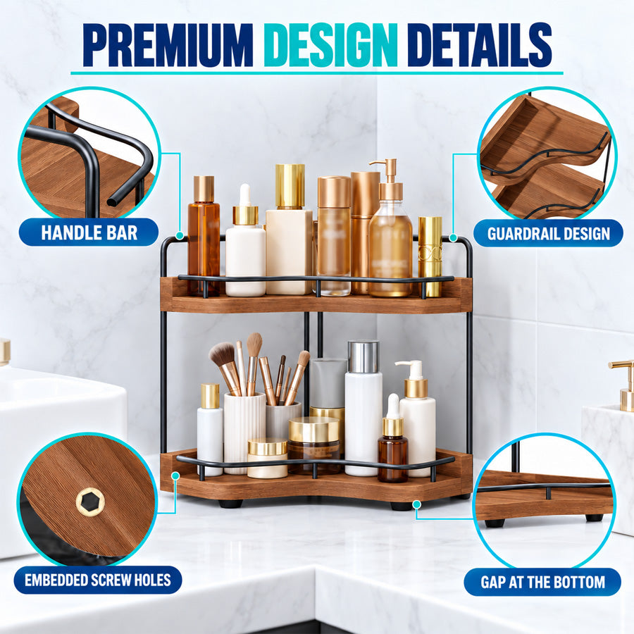 ShowrCove™ Acacia Corner Shelf