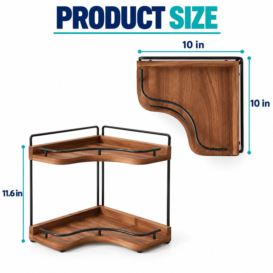 ShowrCove™ Acacia Corner Shelf