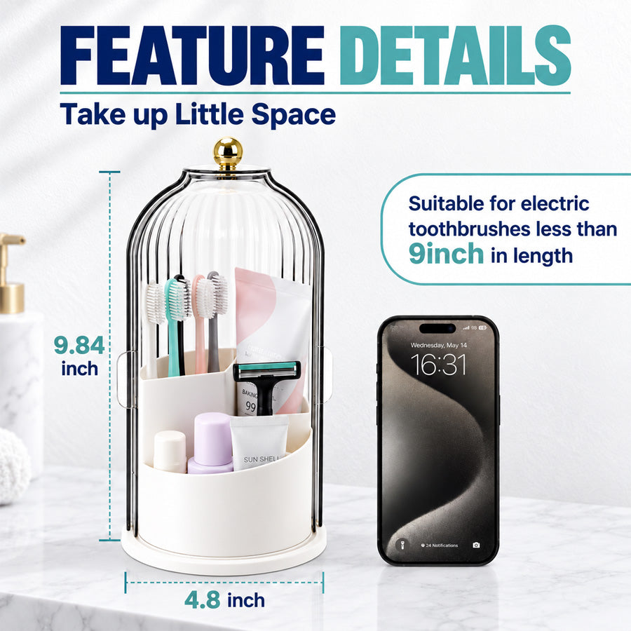 ShowrCove™ Rotating Toothbrush Organizer