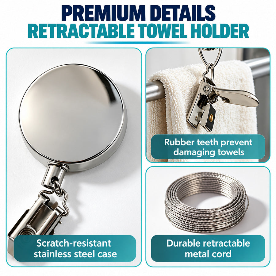 ShowrCove™ Retractable Towel Holder