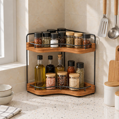 ShowrCove™ Acacia Corner Shelf