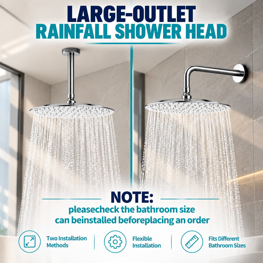 ShowrCove™ Round Rainfall Shower Head