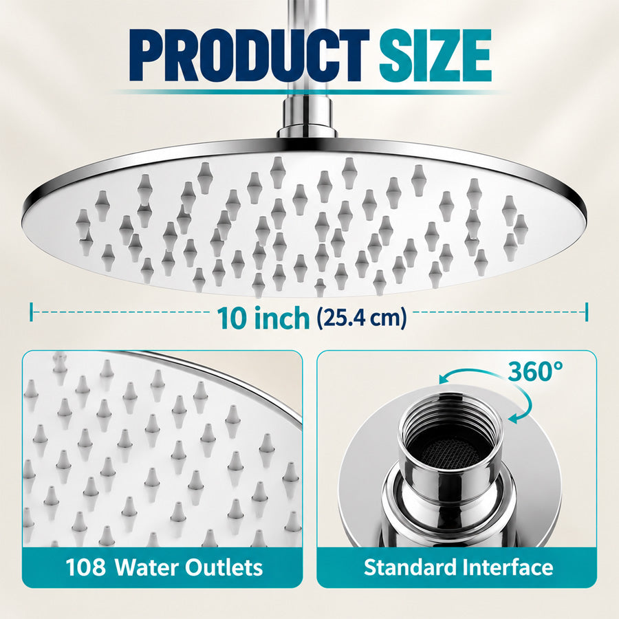 ShowrCove™ Round Rainfall Shower Head