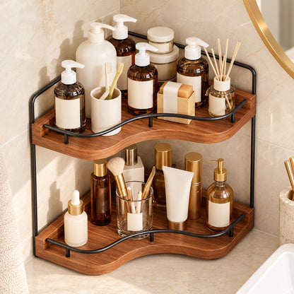 ShowrCove™ Acacia Corner Shelf