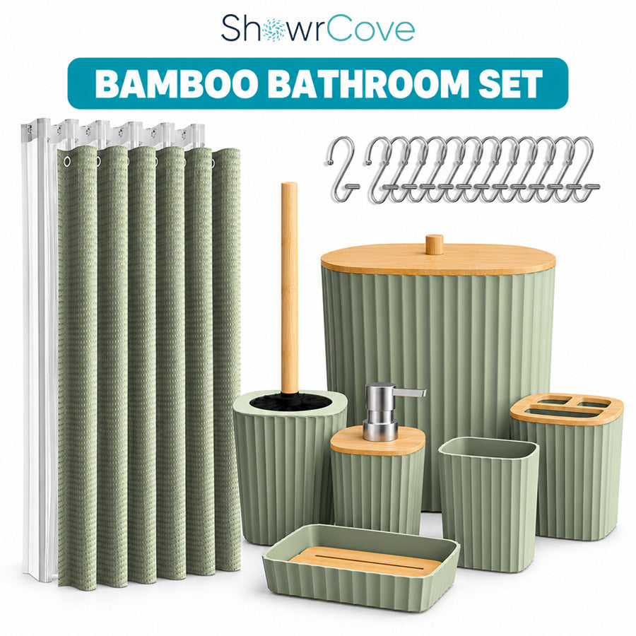 ShowrCove™ Bamboo Bathroom Set
