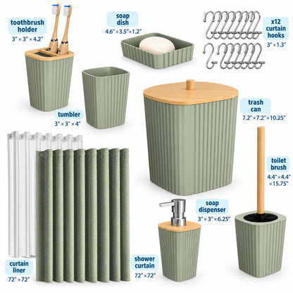 ShowrCove™ Bamboo Bathroom Set