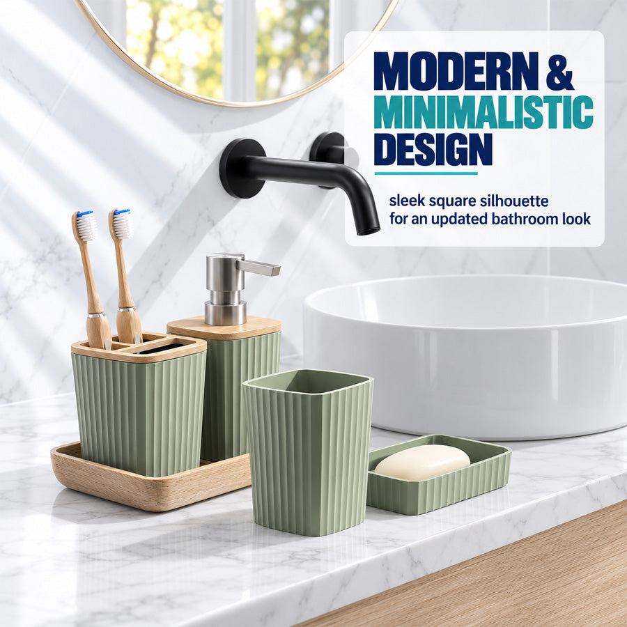ShowrCove™ Bamboo Bathroom Set