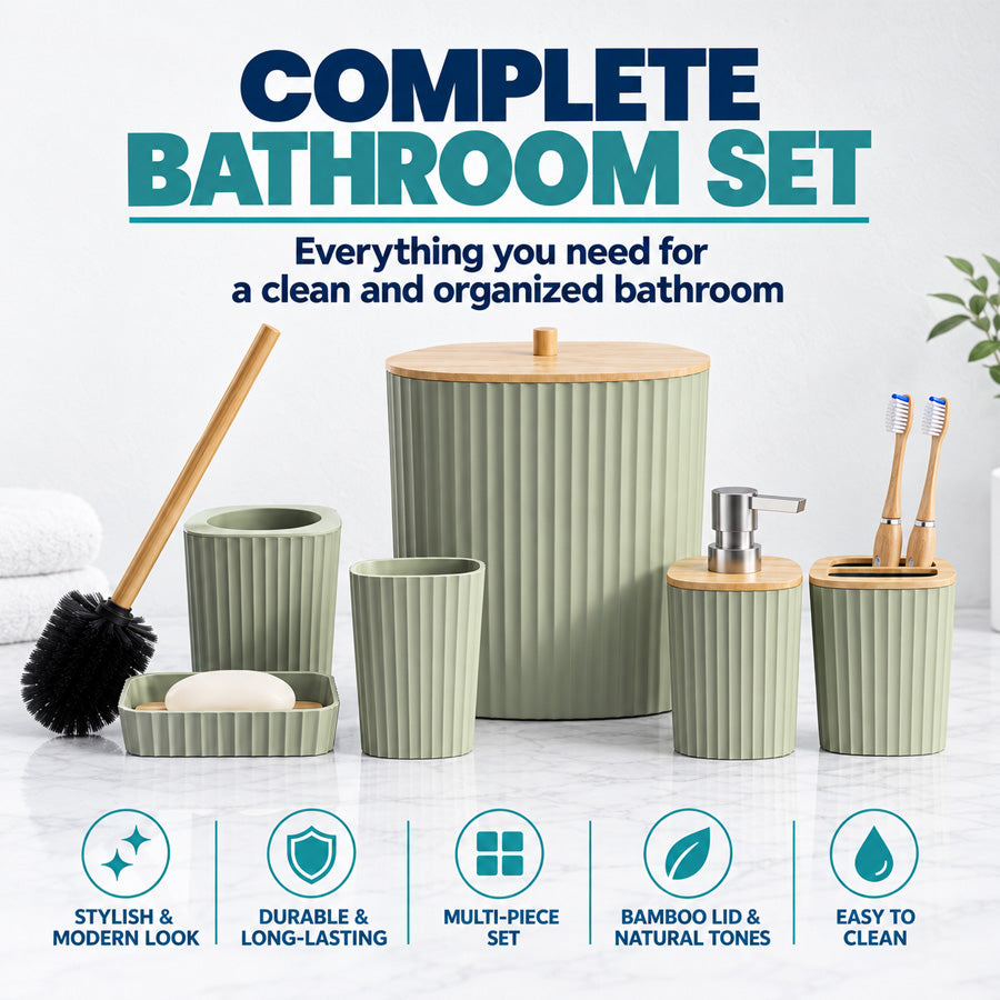 ShowrCove™ Bamboo Bathroom Set