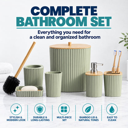 ShowrCove™ Bamboo Bathroom Set
