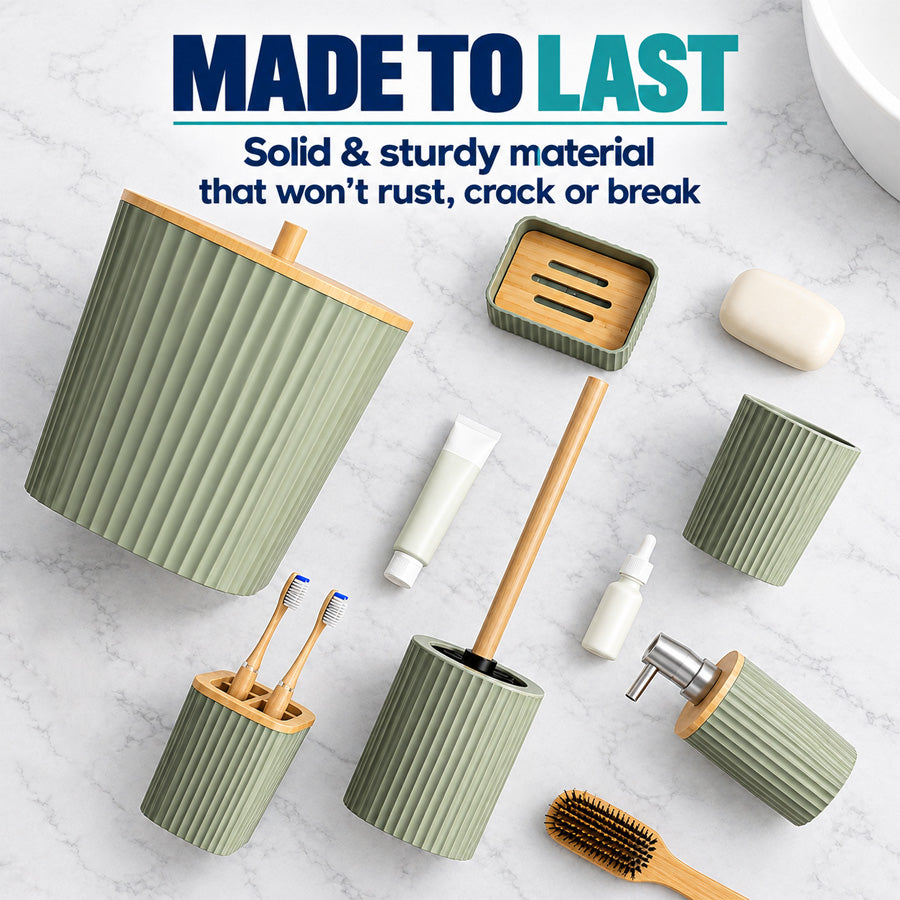 ShowrCove™ Bamboo Bathroom Set