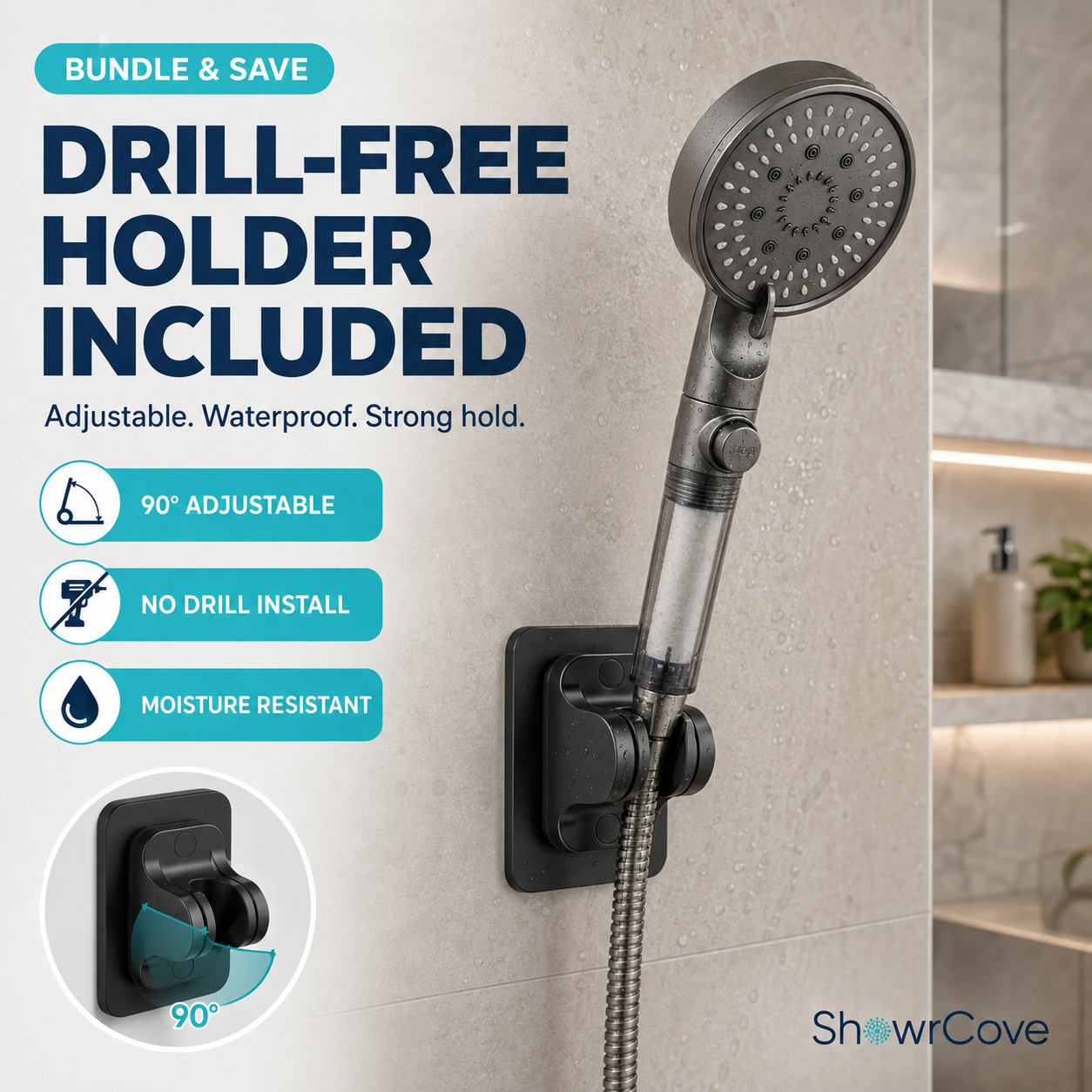 ShowrCove™ Turbo Flow 5-Mode Filtered Showerhead