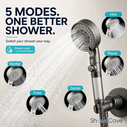 ShowrCove™ Turbo Flow 5-Mode Filtered Showerhead