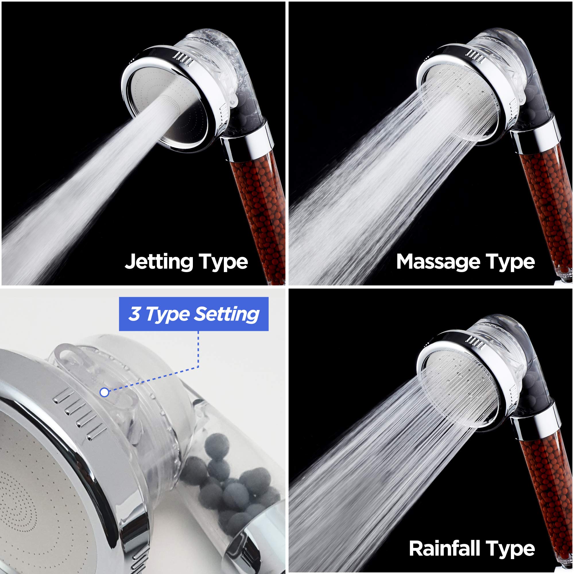 ShowrCove™ 3-Mode Mineral Ball Shower Head