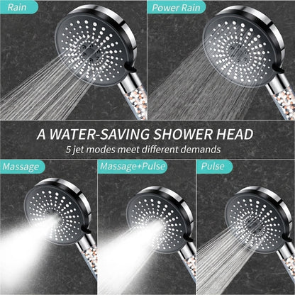 ShowrCove™ 5-Speed Filtered Shower Head Set