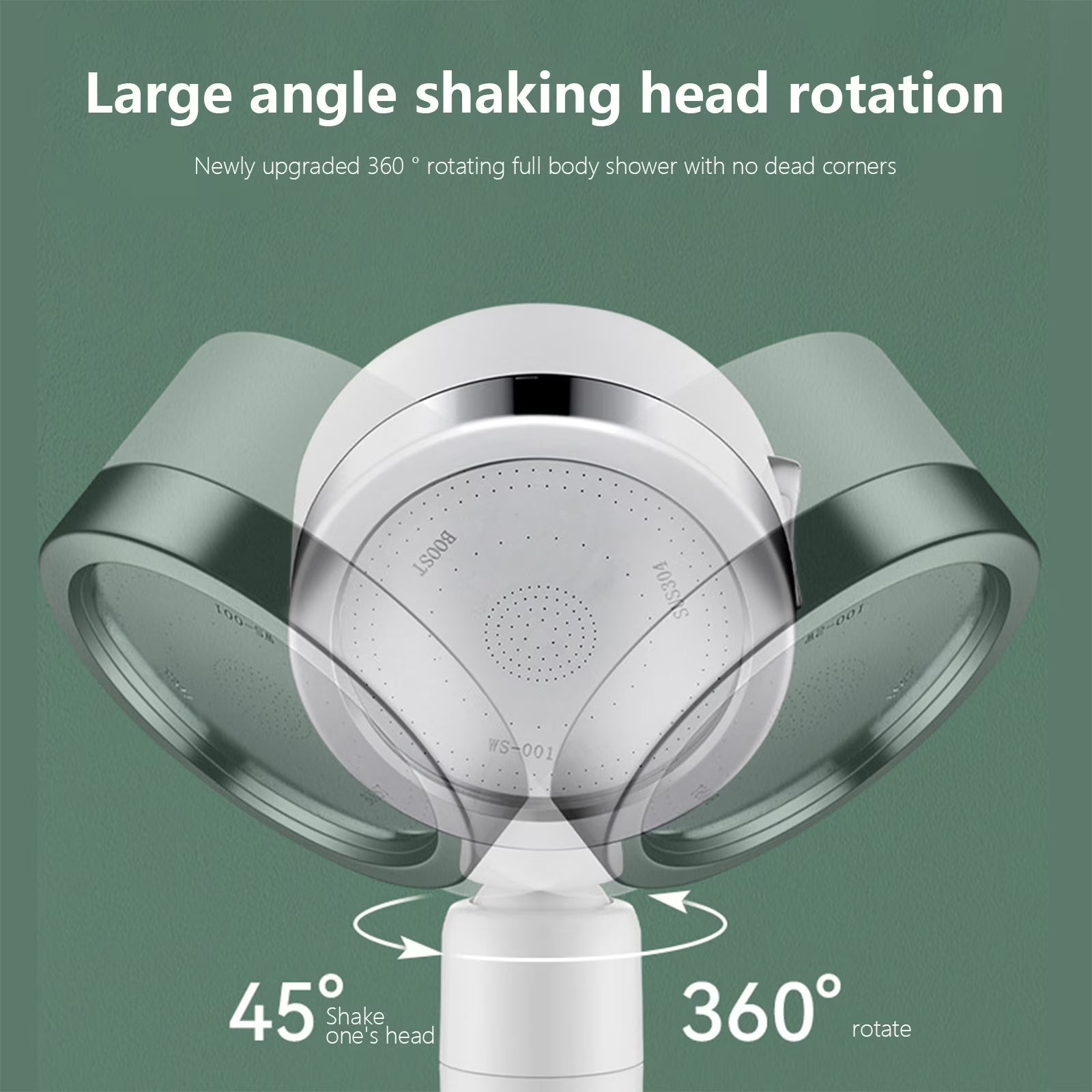 ShowrCove™ One Touch Stop High Pressure Shower Head