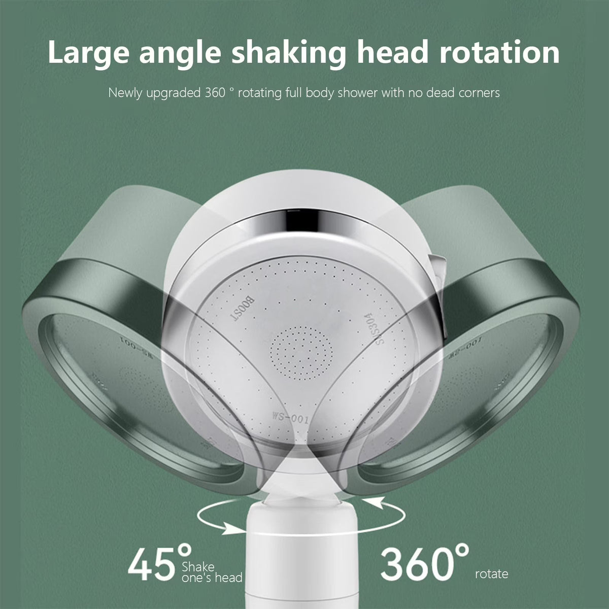 ShowrCove™ One Touch Stop High Pressure Shower Head