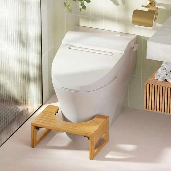 Goodinary® Bamboo Foldable Toilet Stool with Non Slip Base - Goodinary