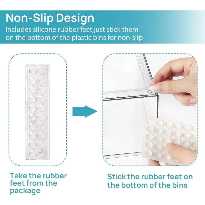 Stackable Storage Drawers Set of 5, Clear Plastic Organizer Bins for Beauty Supplies,Ideal for Vanity, Bathroom,Cabinet