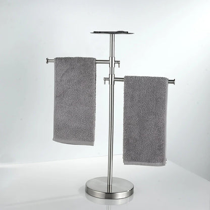 Floor Standing Base Luxury Hotel Towel Rack Holder Towel Storage Shelf Brush Gold Towel Bar
