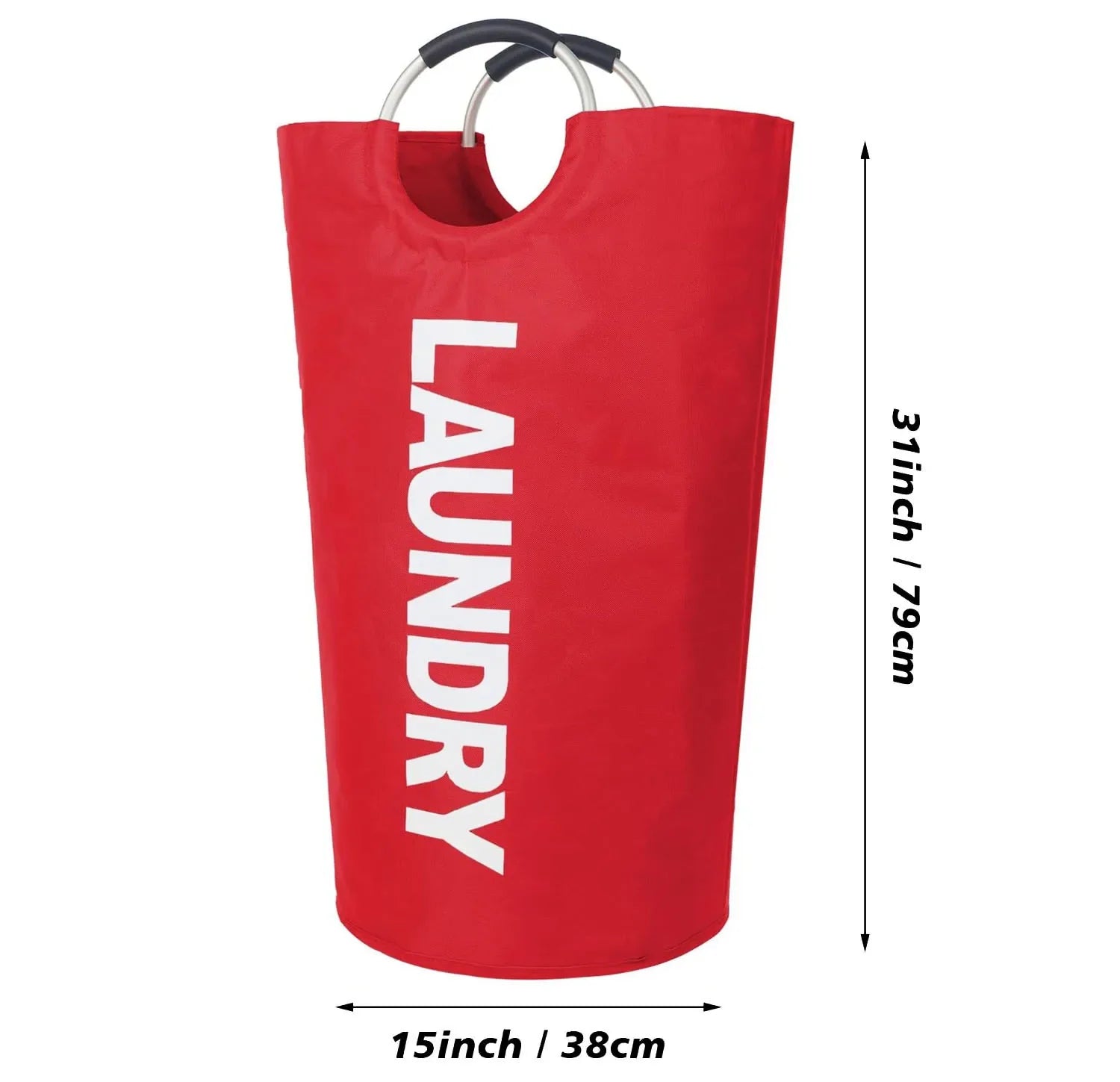 Large Laundry Basket, Laundry Hamper Stands Up Well, Laundry Bag with Padded Handles, Waterproof Clothes Bin Collapsible
