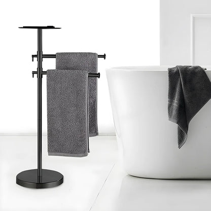 Floor Standing Base Luxury Hotel Towel Rack Holder Towel Storage Shelf Brush Gold Towel Bar