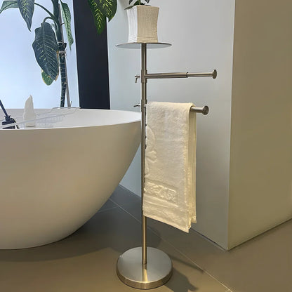 Floor Standing Base Luxury Hotel Towel Rack Holder Towel Storage Shelf Brush Gold Towel Bar