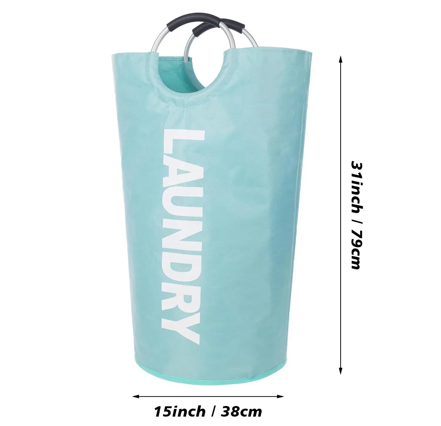 Large Laundry Basket, Laundry Hamper Stands Up Well, Laundry Bag with Padded Handles, Waterproof Clothes Bin Collapsible