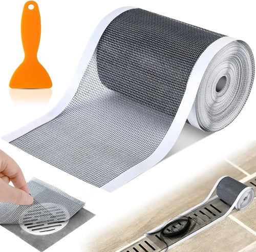 Linear Shower Drain Hair Catcher Adhesive Cutable Mesh Shower Drain Cover Stickers for Kitchen Bathtub