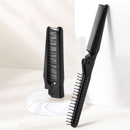 1pc portable foldable comb with fine teeth and double head pockets, suitable for daily travel use