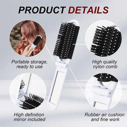 1pc Foldable Hair Comb Portable Detangling Hair Brush Anti Static Head Massager Travel Combs Hair Styling Accessories Tools