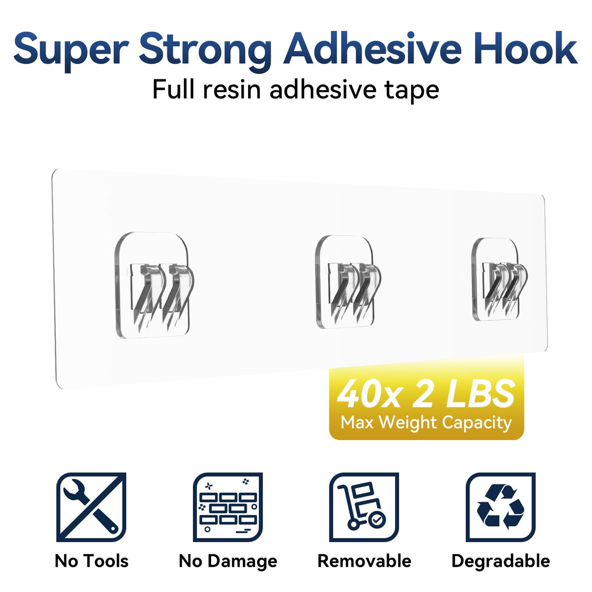 Shower Caddy Adhesive, No Drill Bathroom Shower Organizers, with Removable Hooks, Rust Proof Shower Shelves, Wall-Mounted Shower Holder