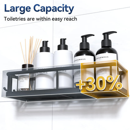 Shower Caddy Adhesive, No Drill Bathroom Shower Organizers, with Removable Hooks, Rust Proof Shower Shelves, Wall-Mounted Shower Holder