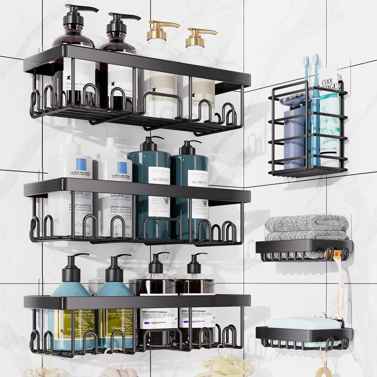 ShowrCove™ Adhesive Shower Shelf