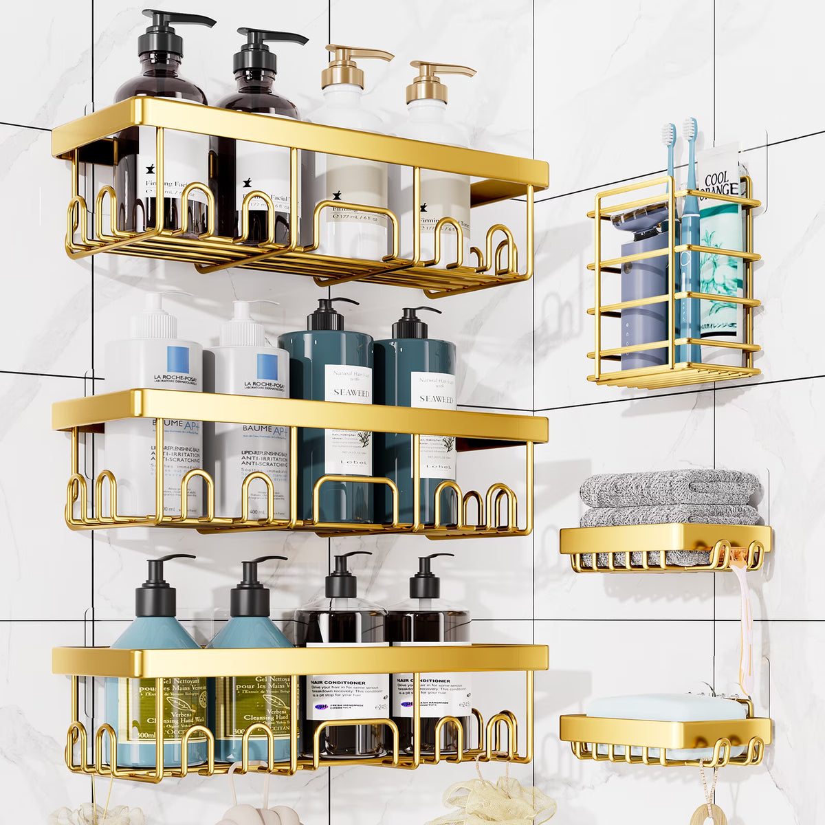 ShowrCove™ Adhesive Shower Shelf