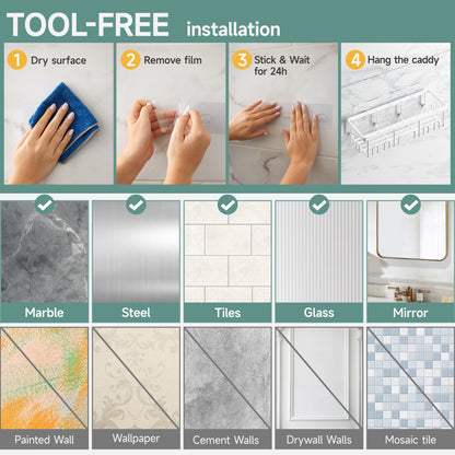 ShowrCove™ Adhesive Shower Shelf