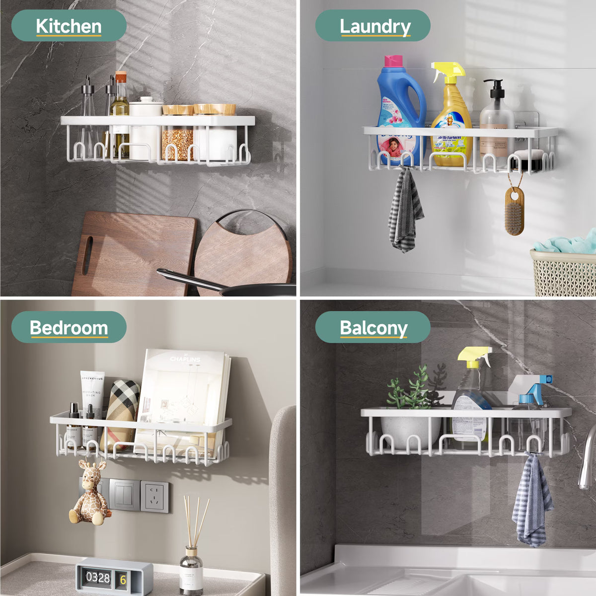 ShowrCove™ Adhesive Shower Shelf