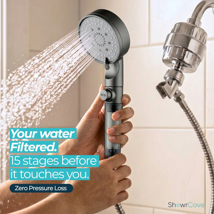 ShowrCove™ Turbo Flow 5-Mode Filtered Showerhead