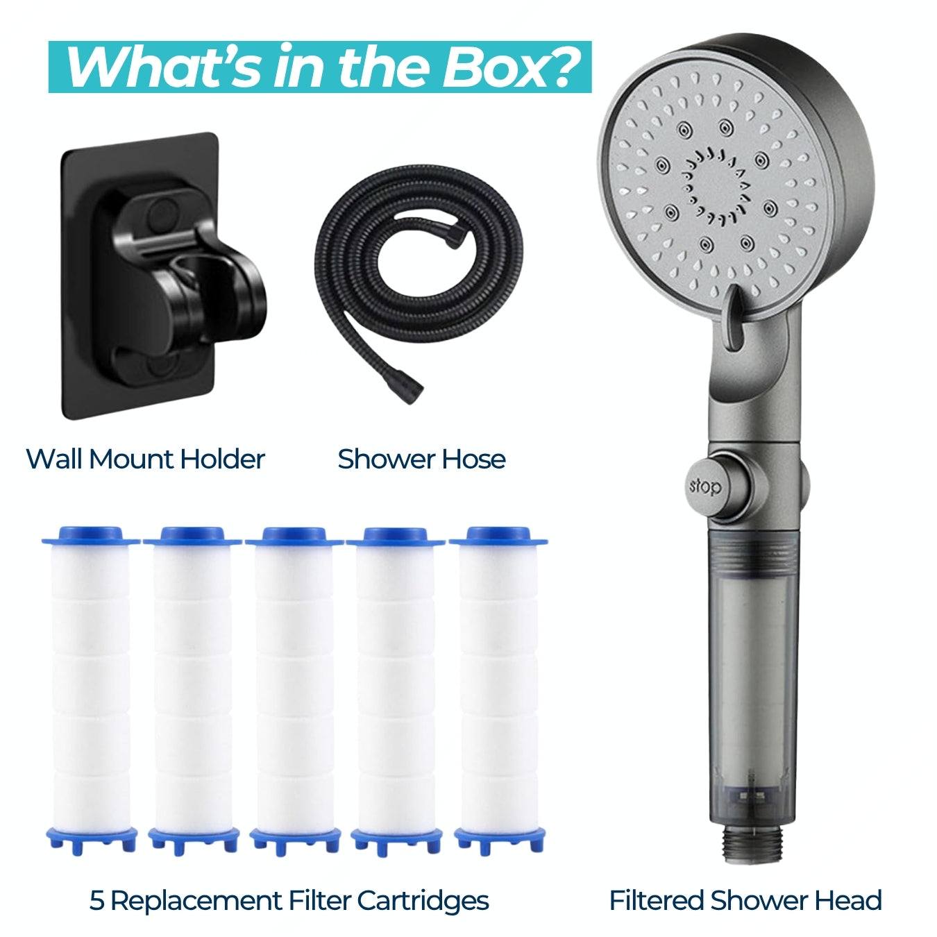 ShowrCove™ Turbo Flow 5-Mode Filtered Showerhead