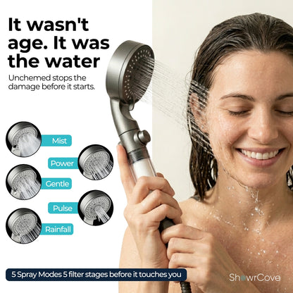 ShowrCove™ Turbo Flow 5-Mode Filtered Showerhead