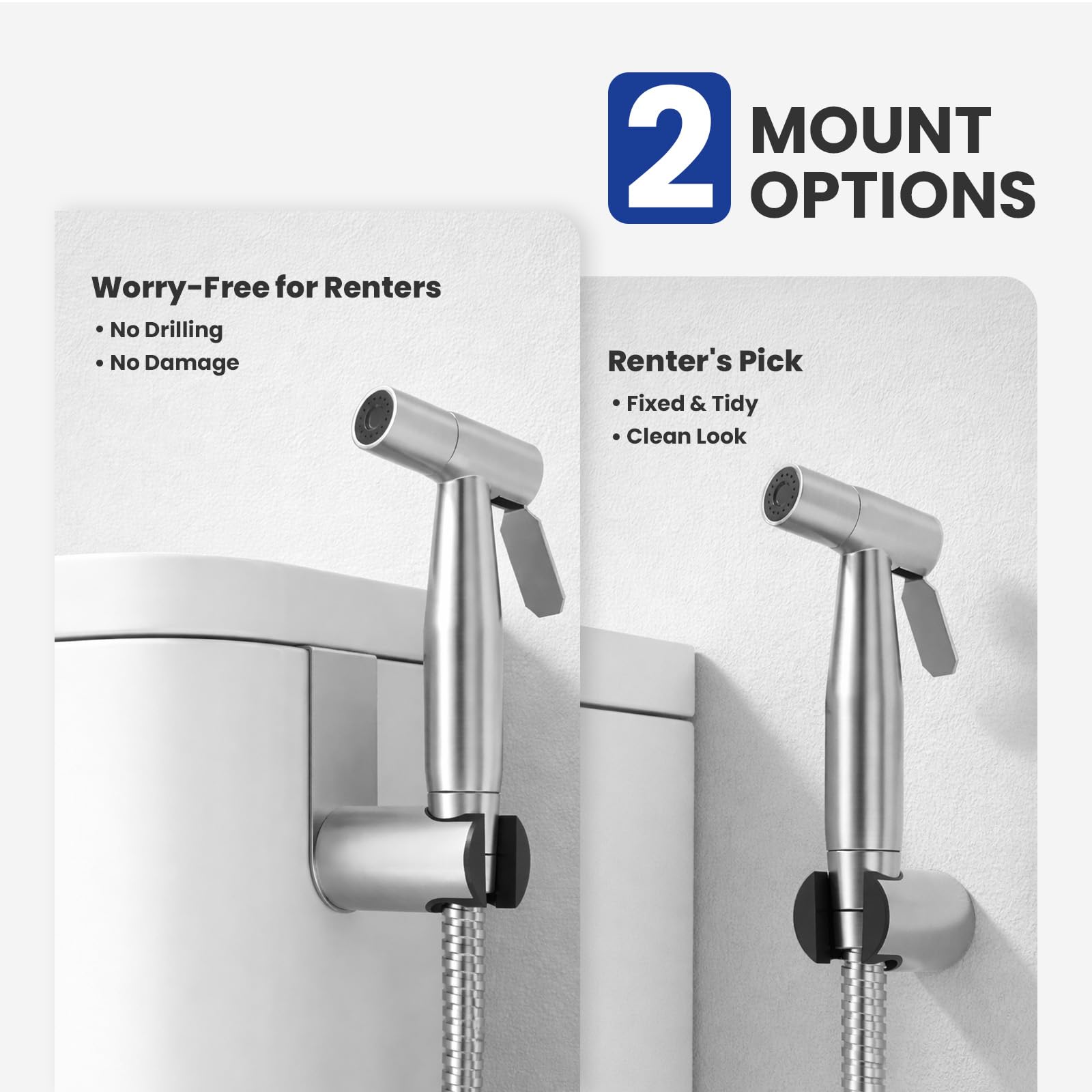 ShowrCove™ Handheld Bidet Sprayer Stainless Steel Toilet Sprayer Set