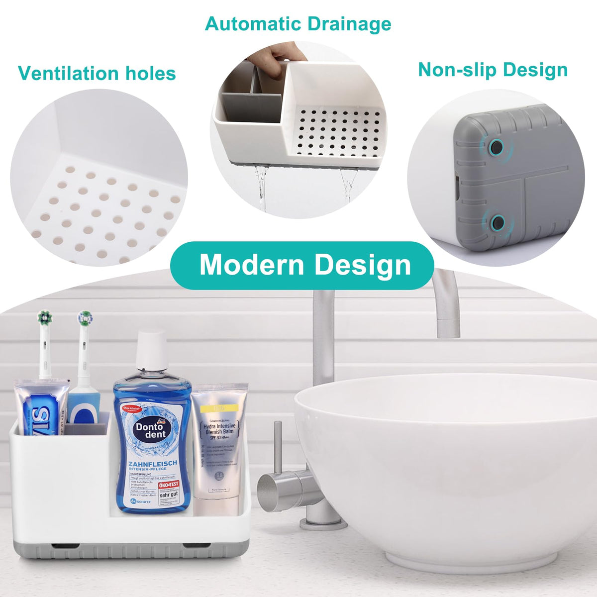ShowrCove™ Toothbrush Counter Organizer