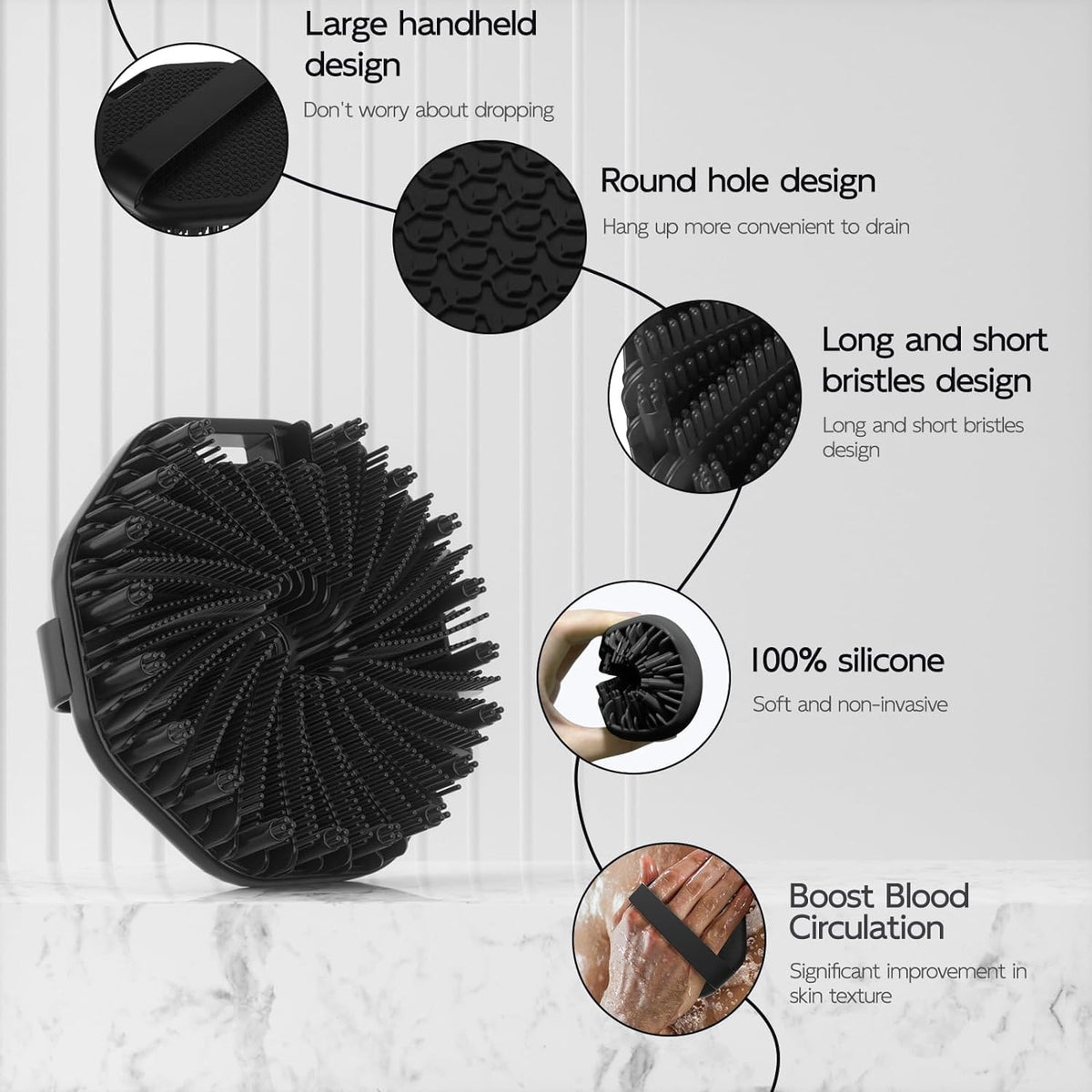 ShowrCove™ Silicone Bath Scrubber