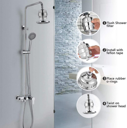 ShowrCove™ Stainless Steel Shower Water Filter