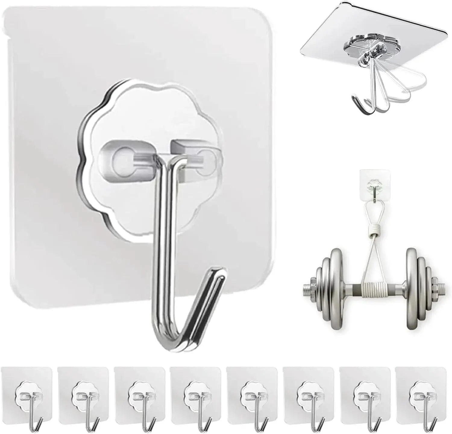 Goodinary® Adhesive Wall Hooks (10 Pcs) - Goodinary